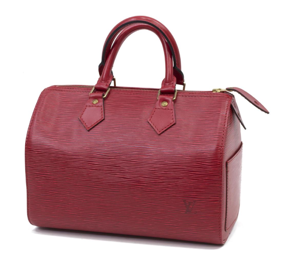 LOUIS VUITTON 'SPEEDY 25' RED EPI LEATHER HANDBAG (1 of 5)
