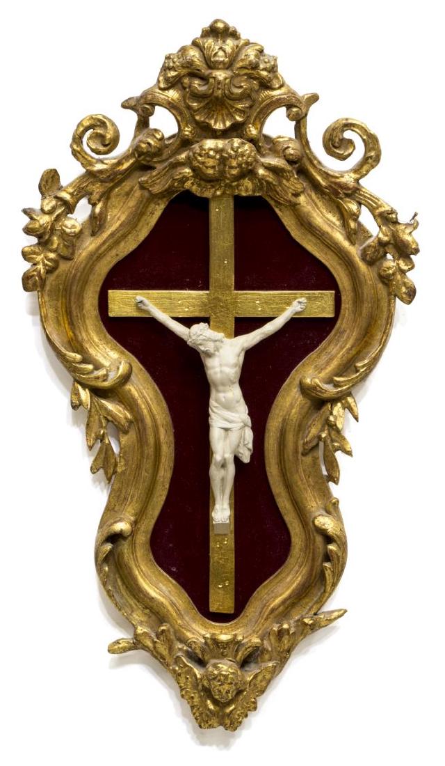 ITALIAN GILDED RELIGIOUS CROSS WALL HANGING (1 of 2)