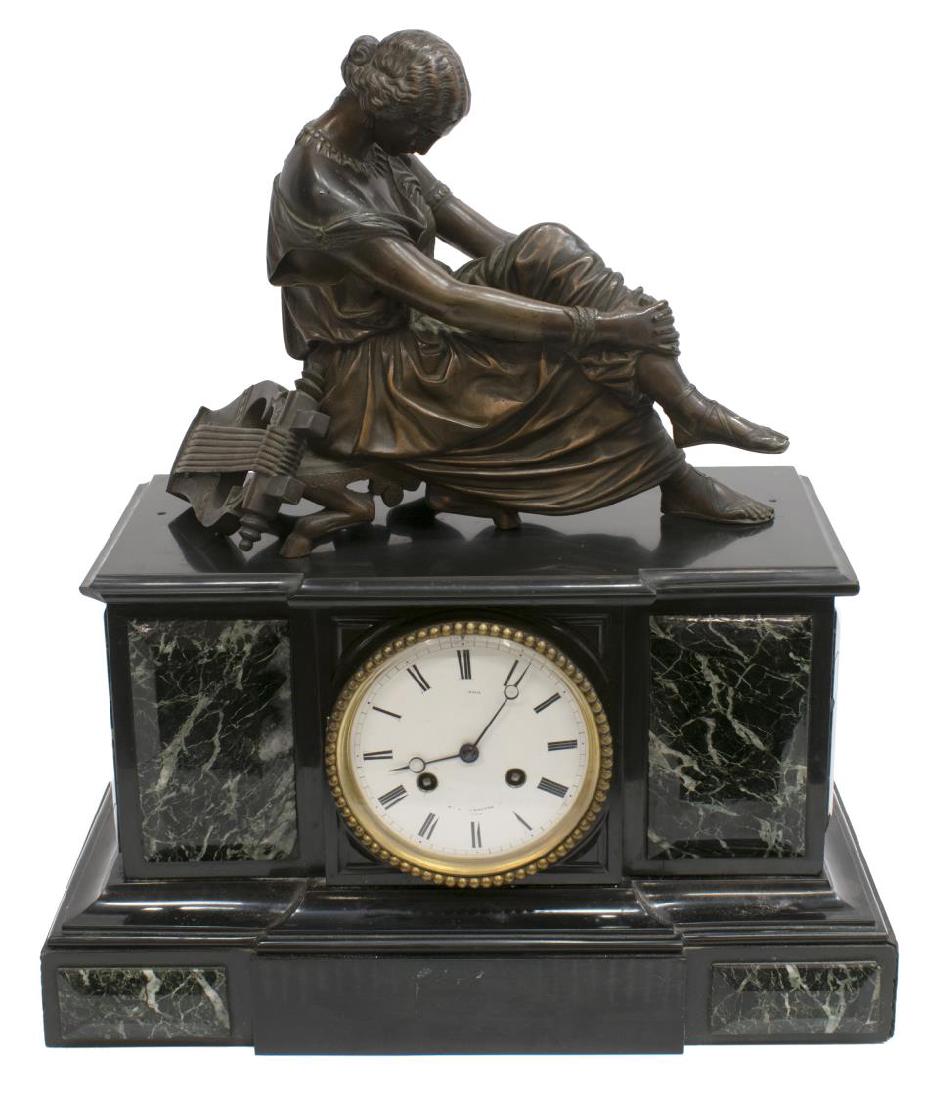 NAPOLEON III PERIOD FIGURAL MANTLE CLOCK, SAPPHO (1 of 8)