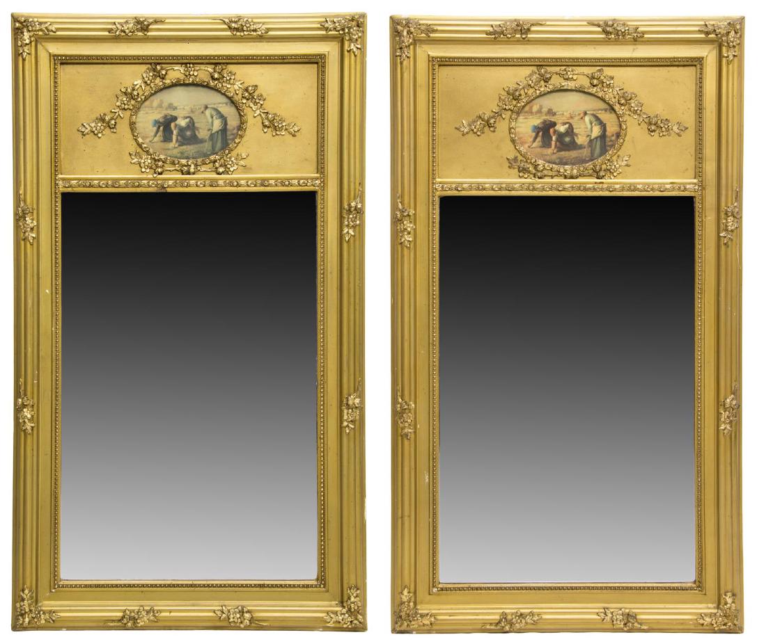 (2) FRENCH GILT TRUMEAU WALL MIRRORS (1 of 5)