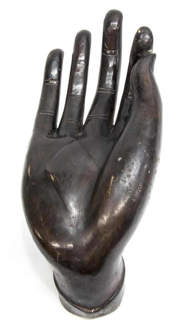 MONUMENTAL BRONZE HAND OF BUDDHA, VITARKA MUDRA (1 of 3)