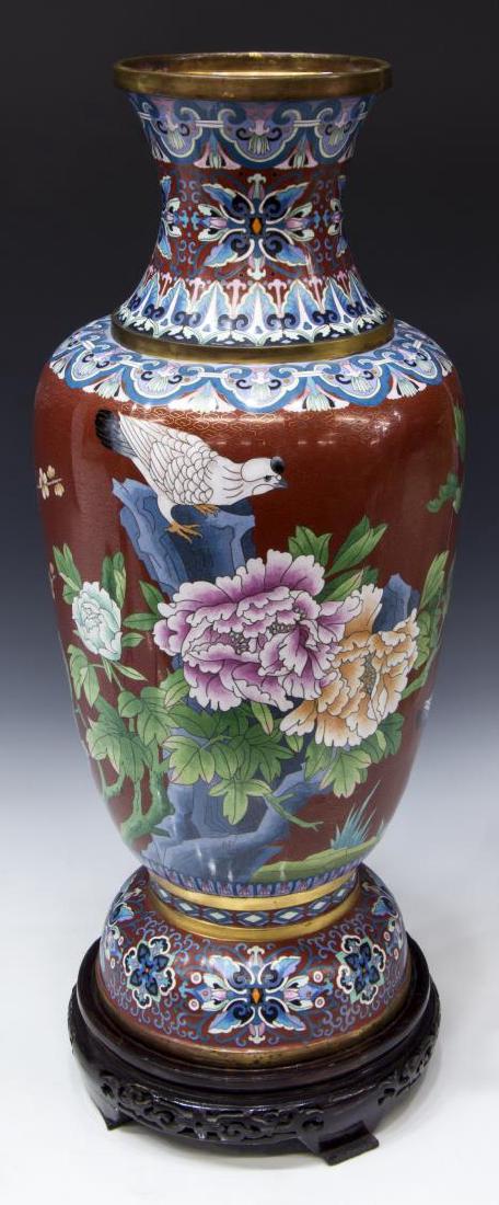 LARGE BALUSTER FORM CLOISONNE VASE, 26"H (1 of 3)