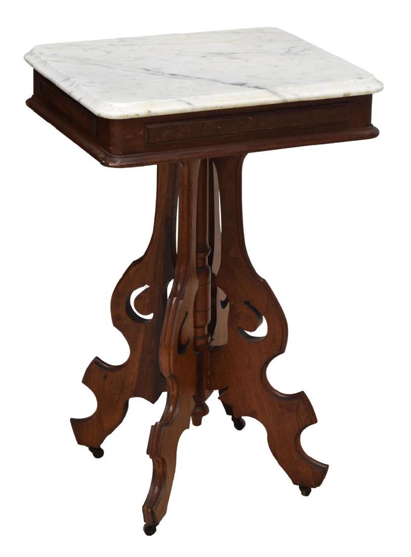 AMERICAN VICTORIAN MARBLE TOP LAMP TABLE (1 of 2)