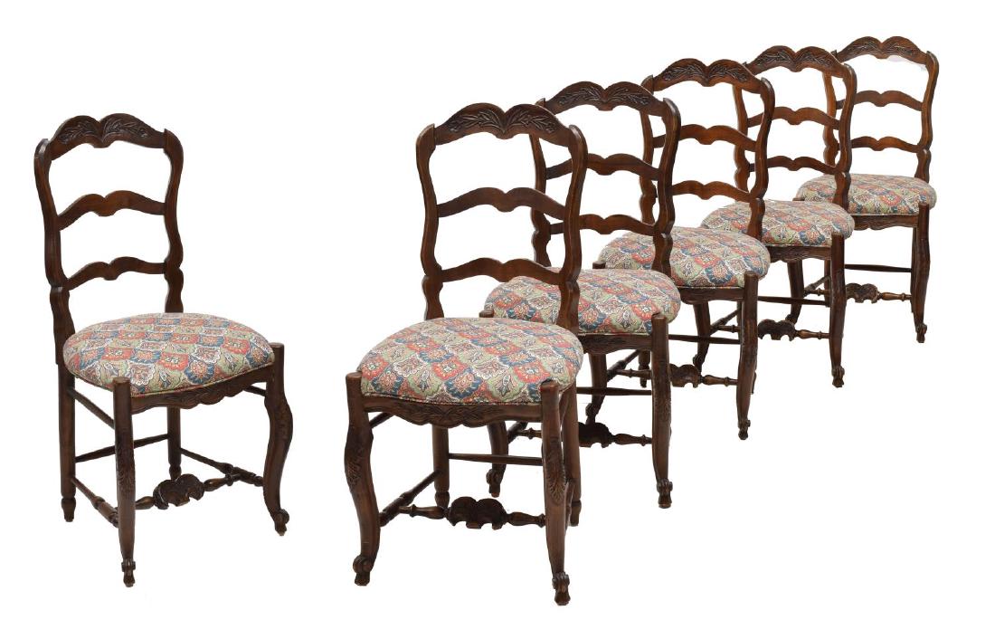 (6) LOUIS XV STYLE LADDER BACK SIDE DINING CHAIRS (1 of 3)