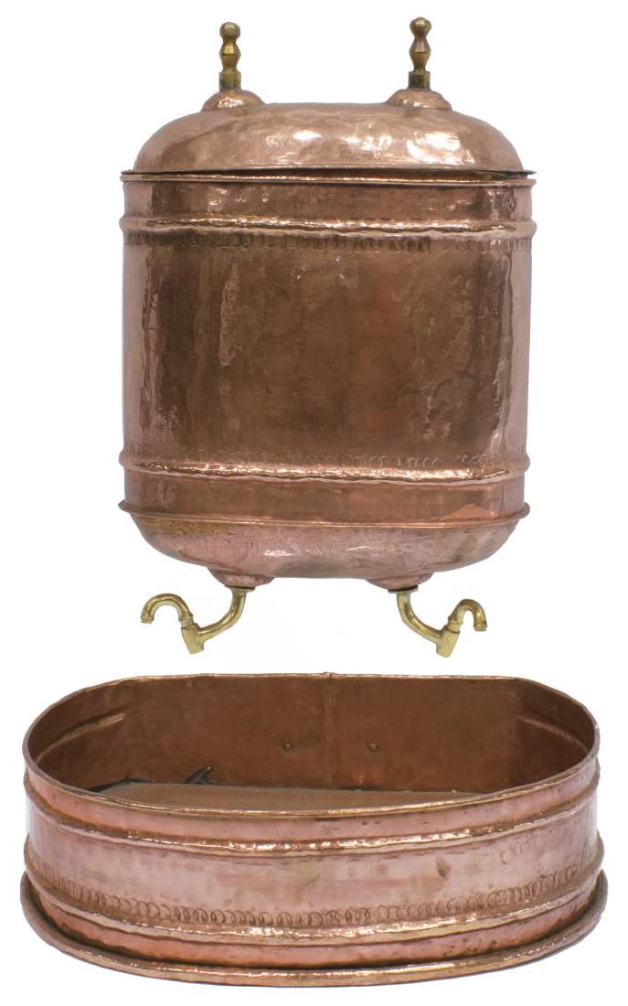 ANTIQUE FRENCH COPPER & BRASS LAVABO (1 of 3)