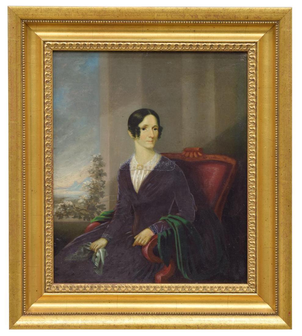 AMERICAN SCHOOL PORTRAIT, LADY IN RED CHAIR (1 of 5)