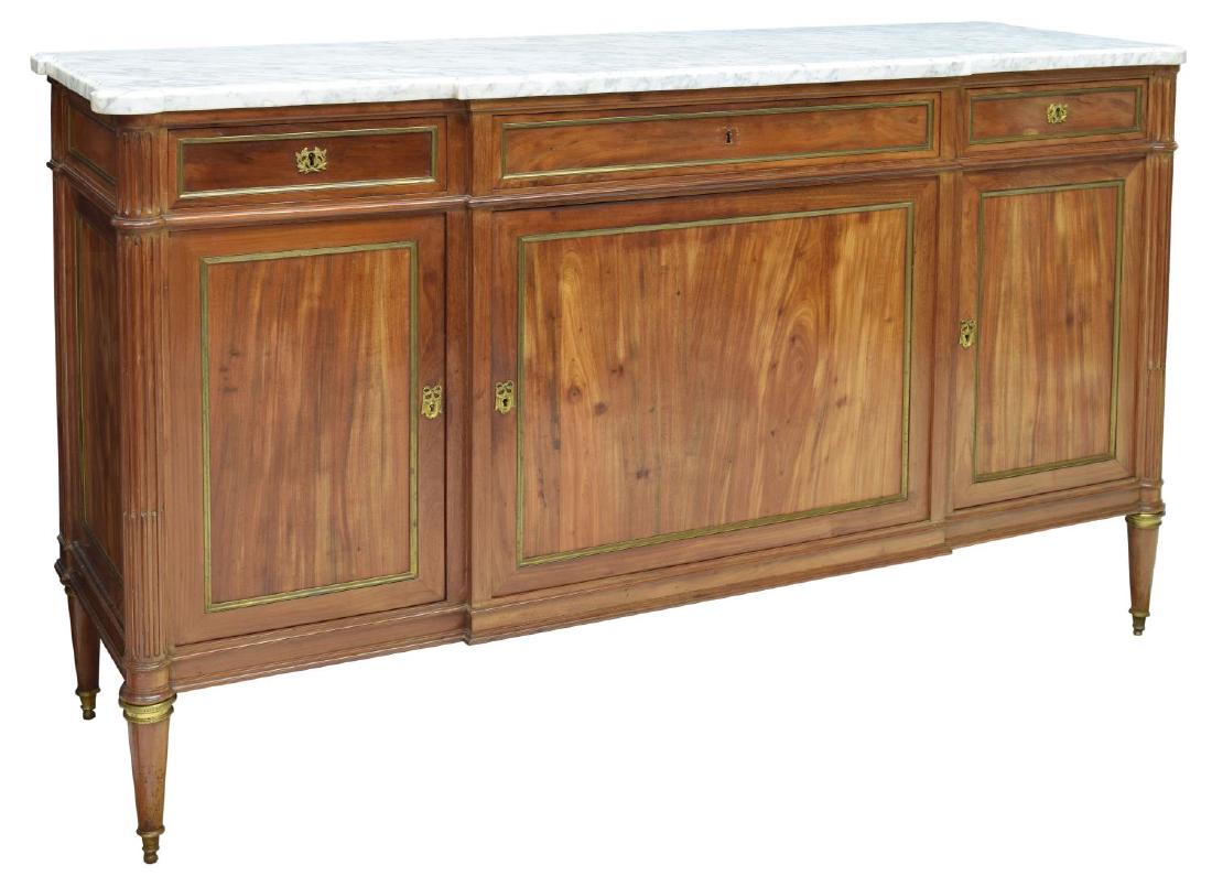 LOUIS XVI STYLE MARBLE TOP BREAKFRONT SIDEBOARD (1 of 3)