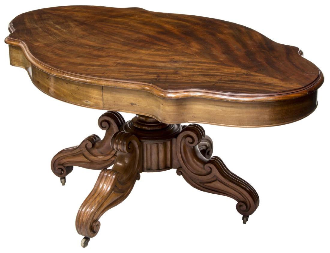 FRENCH NAPOLEON III PERIOD LOW MAHOGANY TABLE (1 of 3)