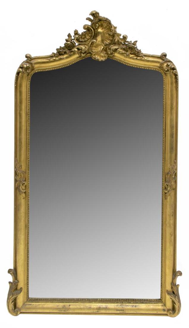 FRENCH LOUIS XV STYLE GILTWOOD WALL MIRROR (1 of 3)
