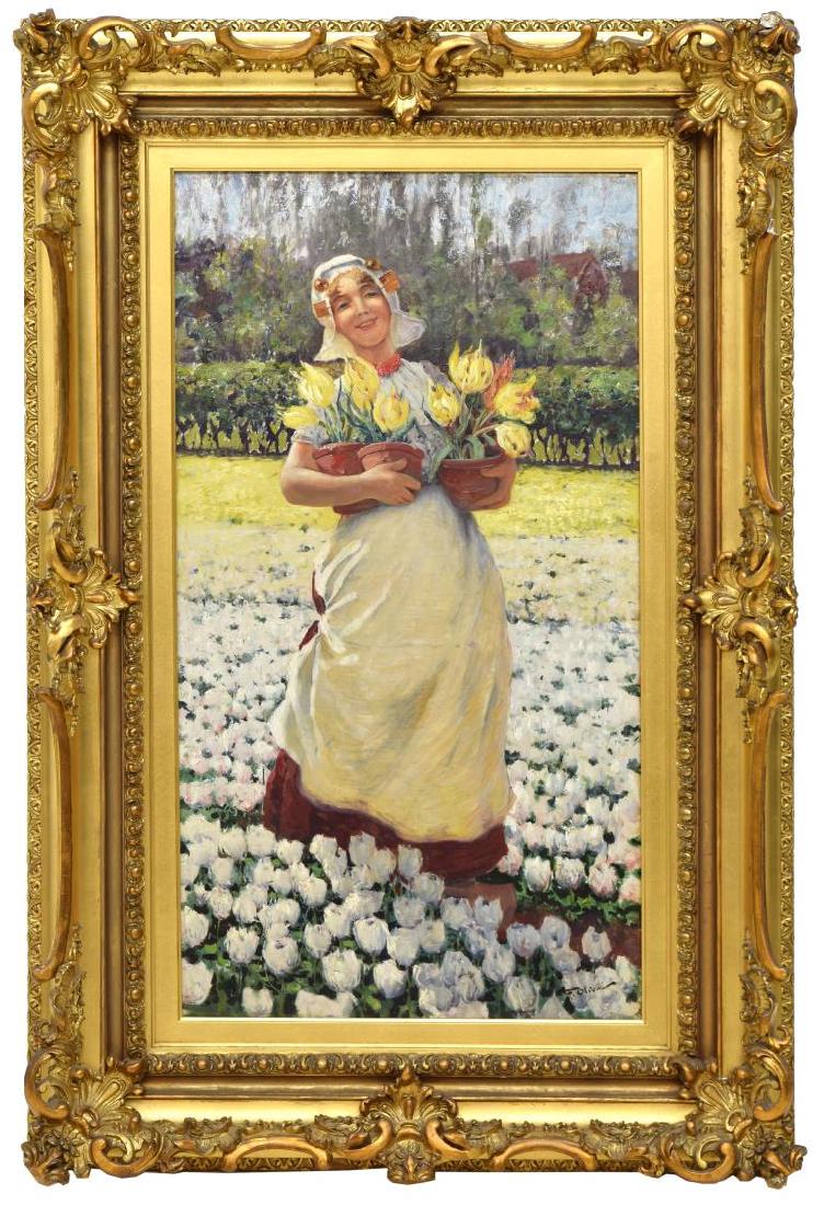 FEDERICO OLIVA (19TH/20TH C.) DUTCH GIRL PAINTING (1 of 6)
