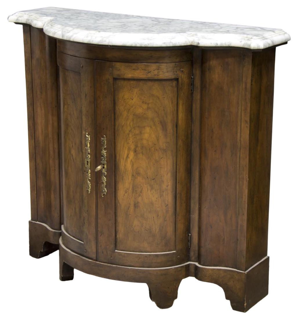 BAKER MARBLE TOP SERPENTINE FRONT CONSOLE CABINET (1 of 3)