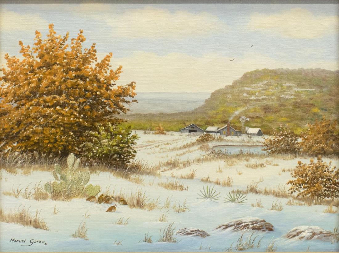 MANUEL GARZA (B. 1940) TEXAS HILL COUNTRY SNOW (1 of 4)