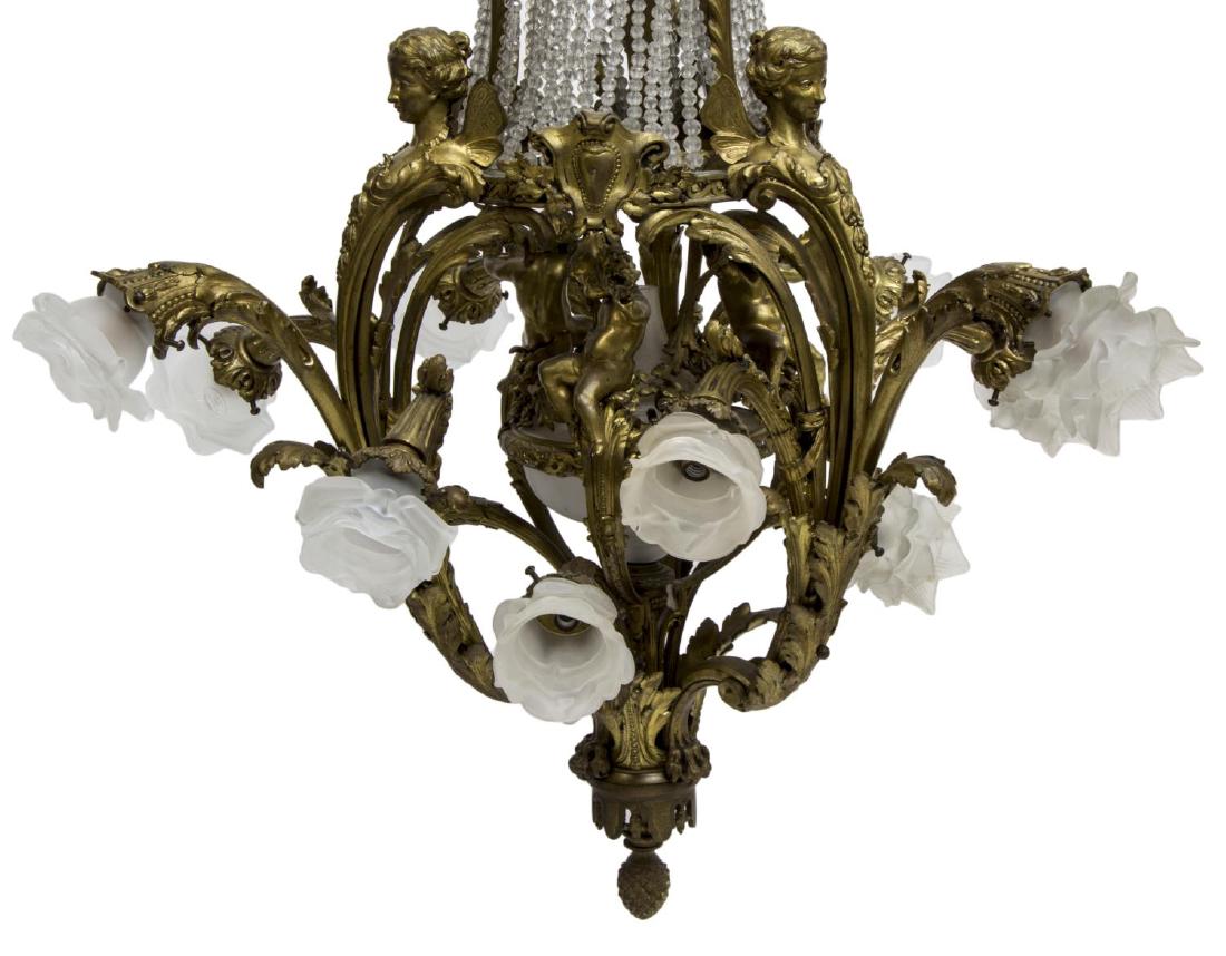 FRENCH BELLE EPOQUE GILT BRONZE 16-LT CHANDELIER (1 of 5)