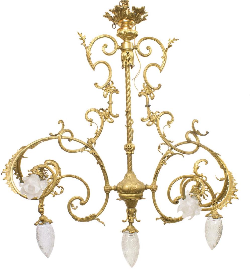 FRENCH BELLE EPOQUE GILT BRONZE 7-LT CHANDELIER (1 of 2)