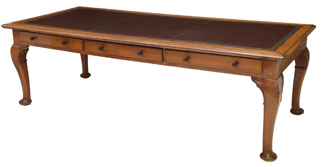 LEATHER TOP PARTNERS DESK OR CONFERENCE TABLE (1 of 5)