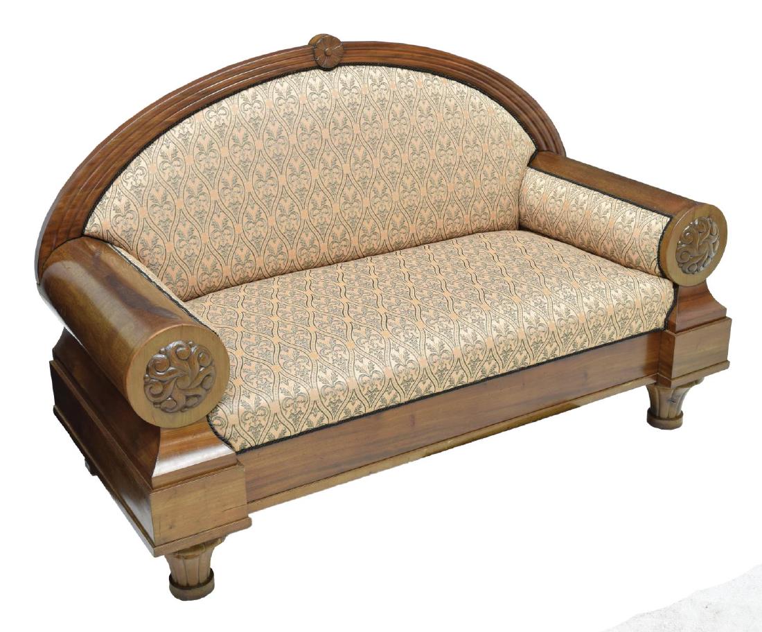 DANISH BIEDERMEIER UPHOLSTERED & MAHOGANY SOFA (1 of 4)