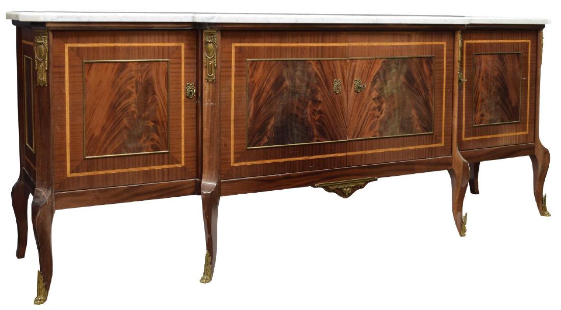 LOUIS XVI STYLE MAHOGANY MARBLE TOP SIDEBOARD (1 of 4)