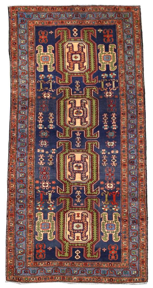HAND-WOVEN AZERBAIJANI RAM'S HEAD RUG, 4'7"x10'6" (1 of 3)