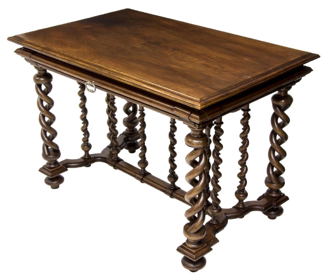 LOUIS XIII STYLE MAHOGANY DESK OR LIBRARY TABLE (1 of 3)
