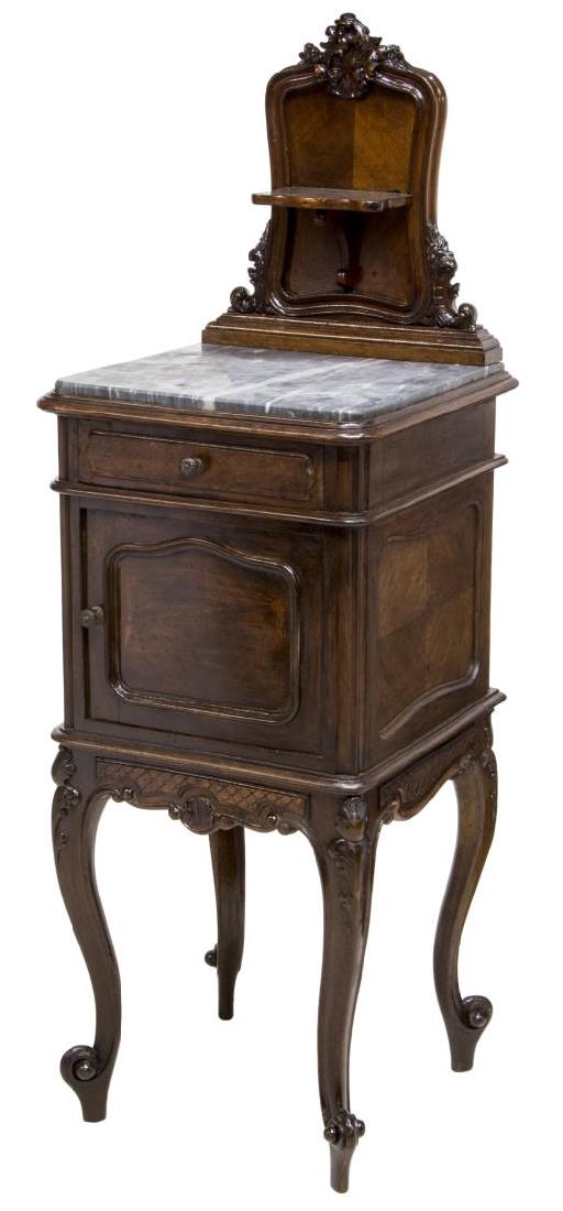 ITALIAN ROCOCO BEDSIDE CABINET WITH MARBLE TOP (1 of 2)