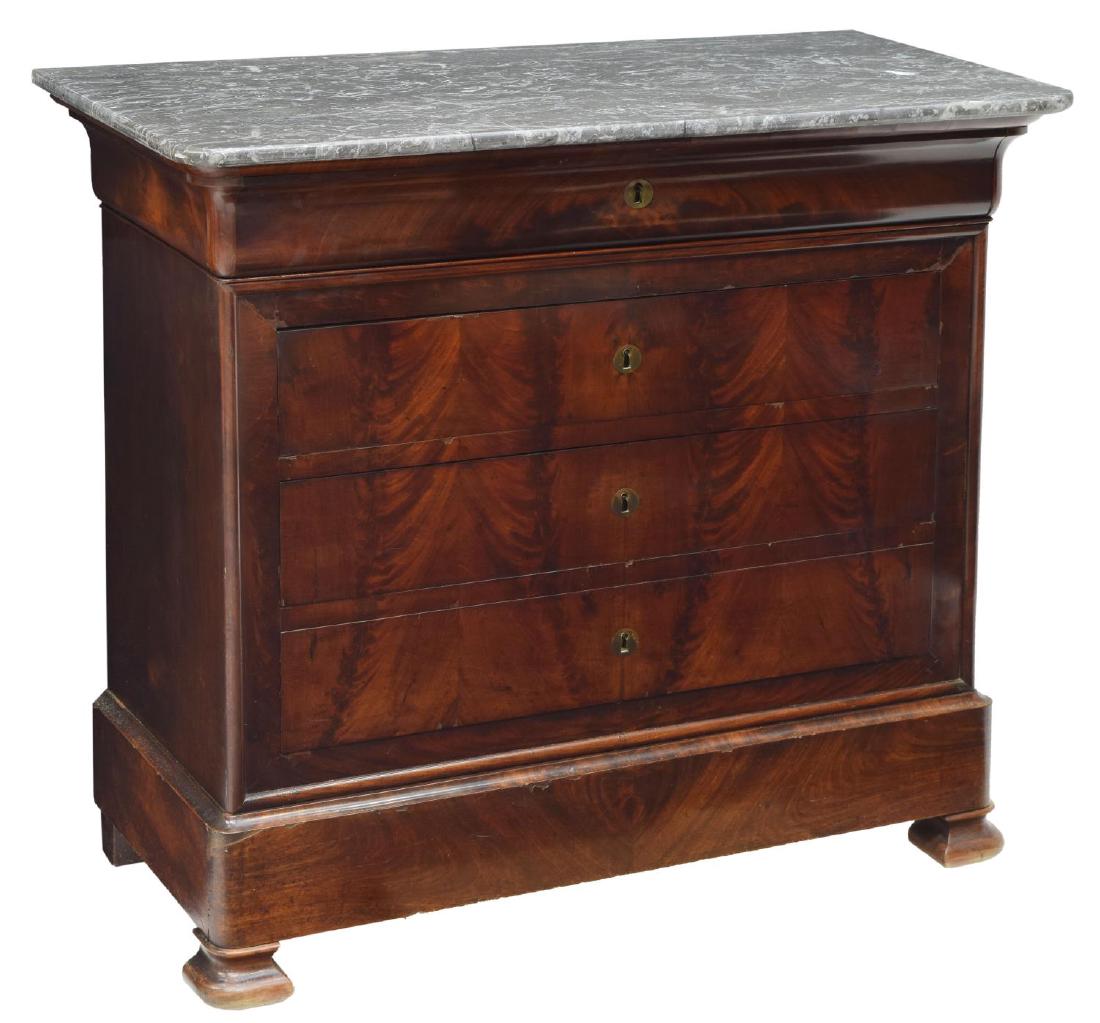 FRENCH LOUIS PHILIPPE MARBLE TOP COMMODE (1 of 3)