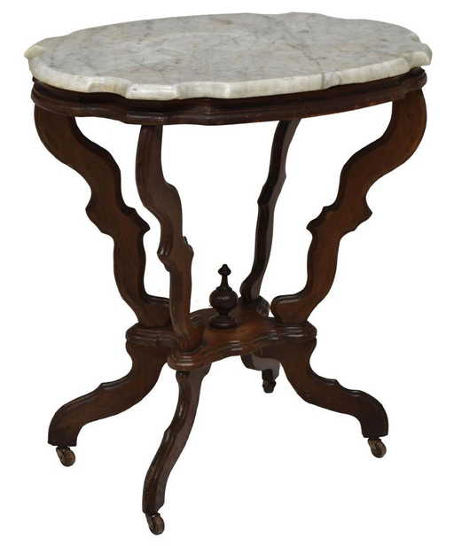 American Victorian Marble Top Lamp Table