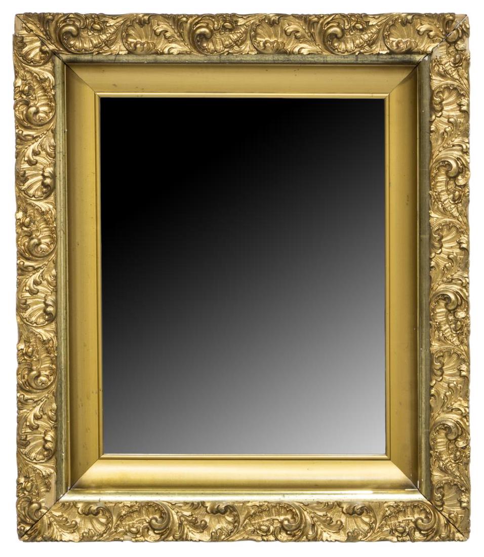 ROCAILLE & SHELL GILT FRAMED BEVELED WALL MIRROR (1 of 2)