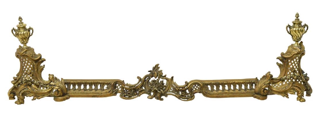 FRENCH LOUIS XVI STYLE FIREPLACE FENDER (1 of 3)