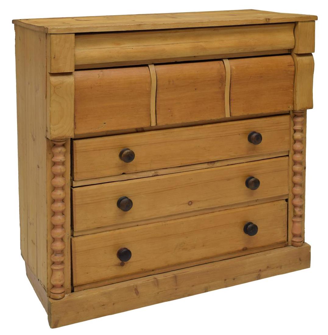 ENGLISH VICTORIAN STRIPPED PINE CHEST (1 of 6)