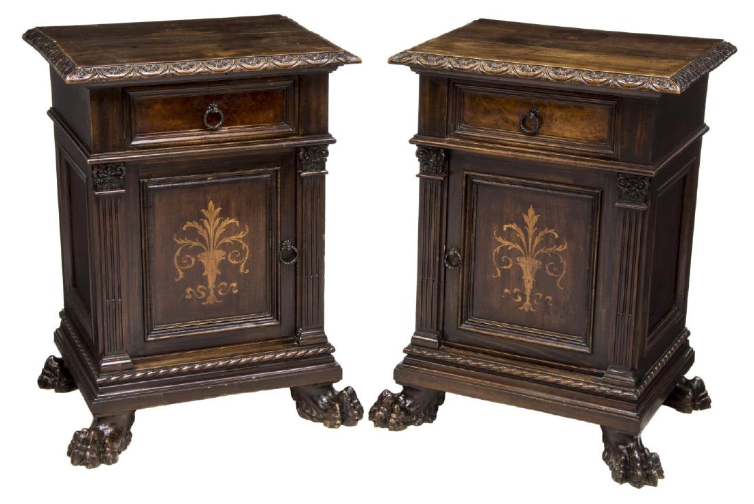 (2) ITALIAN RENAISSANCE REVIVAL BEDSIDE CABINET (1 of 2)