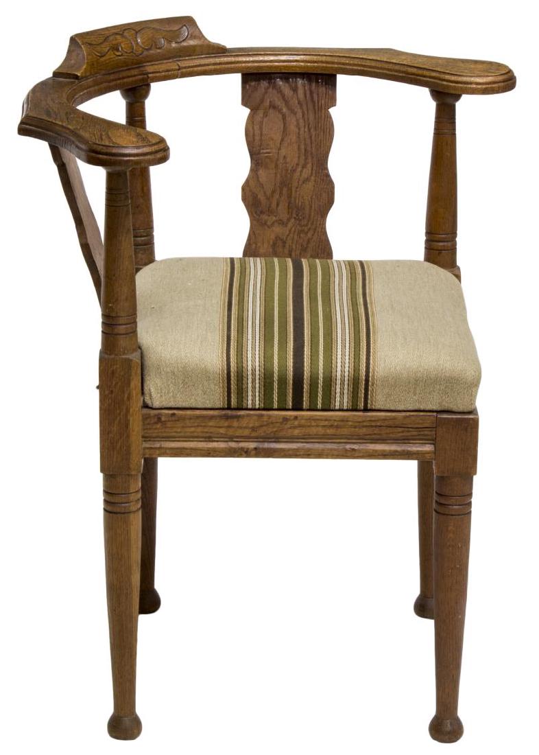 DANISH CARVED OAK CORNER ARMCHAIR (1 of 3)