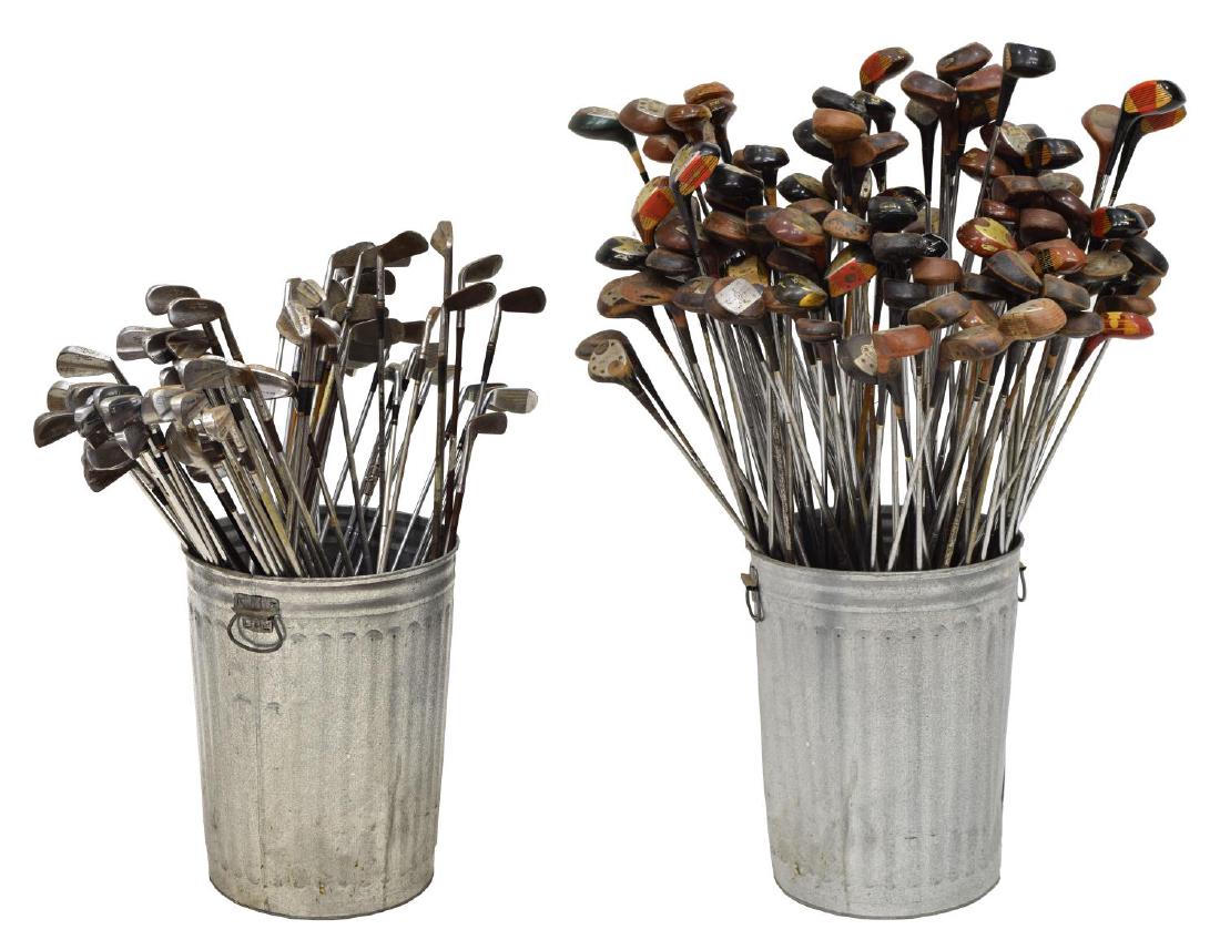 (APPRX. 175) ASSORTED GOLF CLUB IRONS & DRIVERS: (apprx. 175) Assorted golf clubs and drivers by various makers **Provenance: The living estate of Coach George Hannon (Kemp, Texas, b. 1924) and Mrs. Hannon. Mr. Hannon was the golf coach at the Unive
