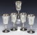 (5) WALLACE STERLING SILVER MONOGRAMMED GOBLETS