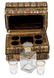 LEATHER BOOK HIDDEN TANTALUS DECANTER SET - 3