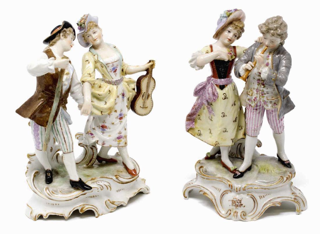 (2) PAIR OF HOCHST PORCELAIN FIGURES (1 of 8)