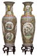 (2) CHINESE ROSE MEDAILLION PORCELAIN PALACE URNS