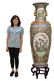 (2) CHINESE ROSE MEDAILLION PORCELAIN PALACE URNS - 2