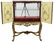 CHINOISERIE RED LACQUER BAR CABINET ON STAND - 2