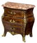 LOUIS XV STYLE BOMBE MARBLE TOP BEDSIDE CABINET