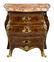 LOUIS XV STYLE BOMBE MARBLE TOP BEDSIDE CABINET - 2