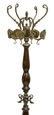 BRASS & WOOD HALL TREE WITH COAT & HAT RACKS