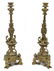 (2) ANTIQUE GERMAN BRONZE FIGURAL CANDLESTICKS