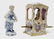 (2) PORCELAIN FEMALE FIGURES WOMAN IN SEDAN CHAIR