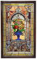 VINTAGE FLORAL PATTERNED STAINED GLASS WINDOW