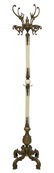 LOUIS XVI STYLE BRASS & ONYX HALL TREE WITH HOOKS - 2