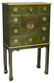 ASIAN APOTHECARY-STYLE PARCEL GILT CHEST ON STAND