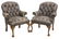 (2) FAIRFIELD LEATHER BUTTONED ARM CHAIRS