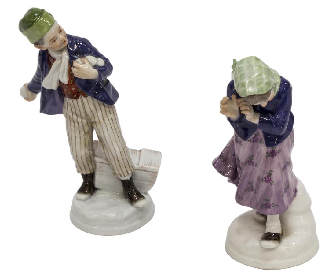 (2) MEISSEN PORCELAIN FIGURES, SNOWBALL FIGHT W131 (1 of 5)