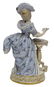 MEISSEN PORCELAIN FIGURE, GIRL SERVING CARDS, F64 - 2