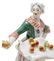 (2) MEISSEN PORCELAIN FEMALE FIGURE APPLE SELLER - 2